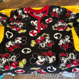 DISNEY Mickey Mouse PJs size Large (12-14) ladies red black white